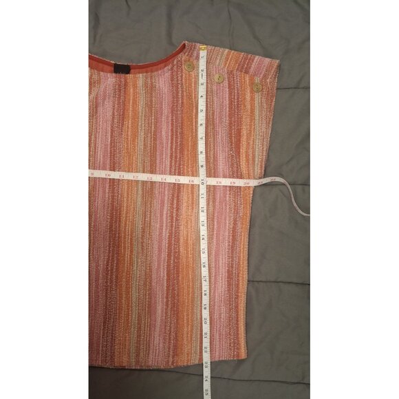 W5 Shirt Womens Large Pink Multicolored Vertical Stripes Casual Dressy - Picture 5 of 9